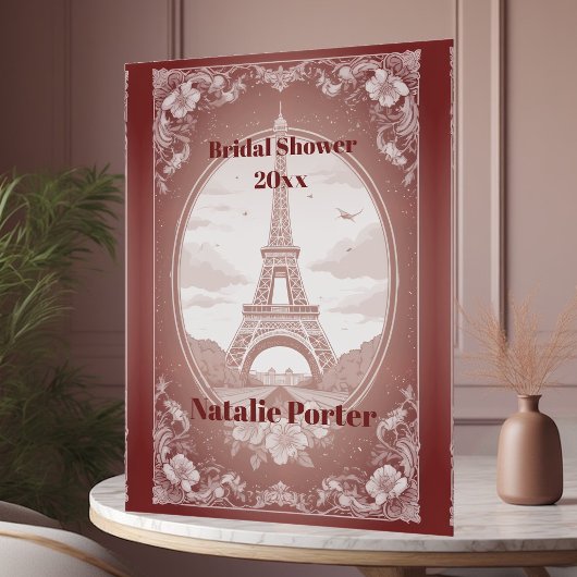 Romantic Paris Miss to Mrs Bridal Shower Welcome  Acrylschild