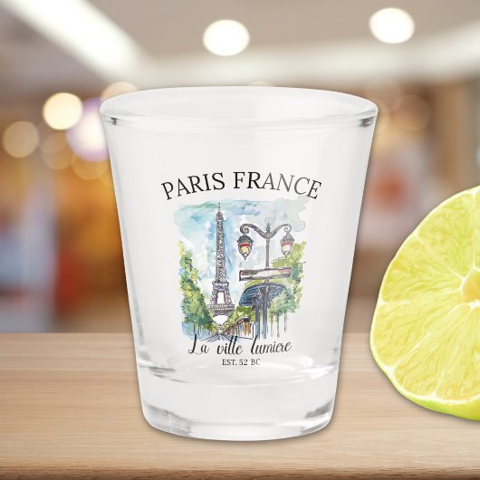 Romantic Paris Vintage Travel Design Schnapsglas
