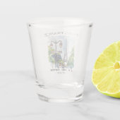 Romantic Paris Vintage Travel Design Schnapsglas (Rückseite)