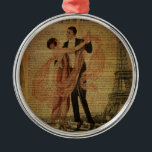 romantic Paris Wedding Waltz ballroom dancers Silbernes Ornament<br><div class="desc">Romantic Paris Wedding Waltz Ballroom Tanzohrfeigen. Waltz ohrfeigt. Paris Wedding Ohrfeigen. Paris ist eine Ohrfeige. Romantischer Tanz Home Dekor.</div>