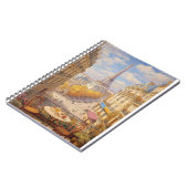 Romantic Parisian Balcony View Oil Painting Notizblock (Linke Seite)