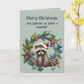 Romantic Partner in Crime & Mischief Raccoon Karte (Gelbe Blume)