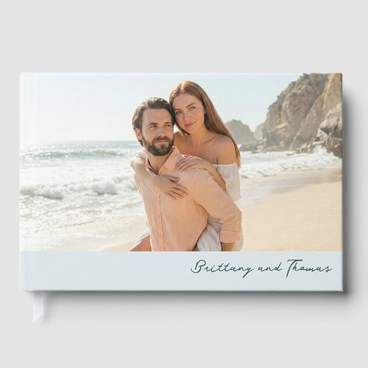 Romantic Pastel Beach Photo Gästebuch (Vorderseite)
