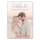 Romantic Pastel Beach Photo Tischnummer (Vorderseite)