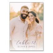 Romantic Pastel Contemporary Photo Tischnummer (Vorderseite)