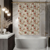 Romantic Pastel Curtain Shabby Chic Bloom Design Duschvorhang