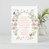 Romantic Pastel Floral Bridal Shower Invitation Einladung (Stehend Vorderseite)