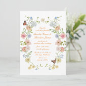 Romantic Pastel Floral Garden Wedding Invitation Einladung (Stehend Vorderseite)