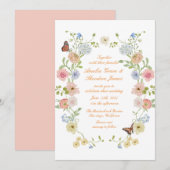 Romantic Pastel Floral Garden Wedding Invitation Einladung (Vorne/Hinten)