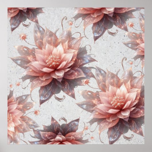Romantic Pastel Floral Illustration – Modern Wall Poster (Vorne)