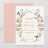 Romantic Pastel Floral Save the Date Card Einladung (Vorne/Hinten)