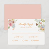 Romantic Pastel Floral Wedding RSVP Card Begleitkarte (Vorne/Hinten)