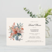 Romantic Pastel Flower Bouquet Bridal Shower Einladung (Stehend Vorderseite)