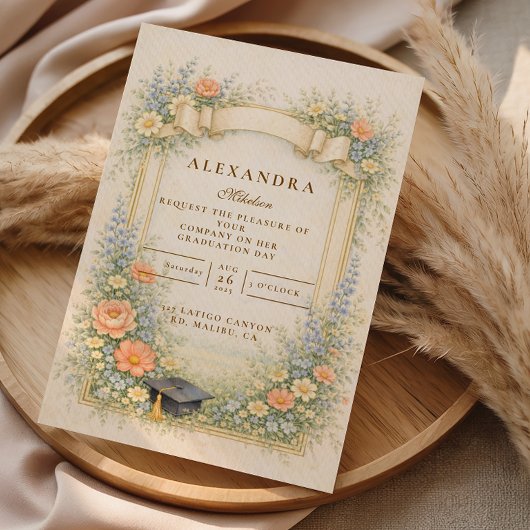 Romantic Pastel Graduation Party Einladung