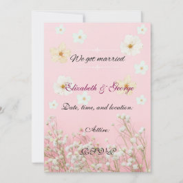 Romantic Pastel Pink and White Floral Wedding Invi Karte