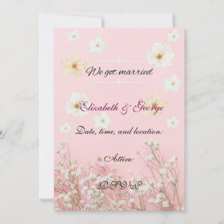 Romantic Pastel Pink and White Floral Wedding Invi Karte