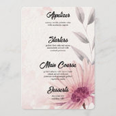 Romantic Pastel Purple Daisy Wedding Menu Menükarte (Vorderseite)