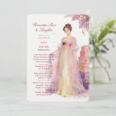Romantic Pastel Regency Lady Floral Wisteria Einladung (Stehend Vorderseite)