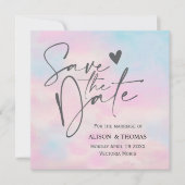 Romantic Pastel Save The Dates – Soft Pink & Blue  (Vorderseite)