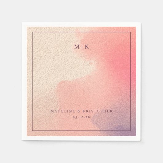 Romantic Pastel Watercolor Gradient Serviette (Vorderseite)