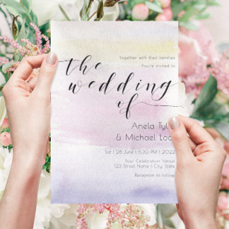 ©Romantic Pastel Watercolor Typography Wedding ll Einladung