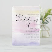©Romantic Pastel Watercolor Typography Wedding ll Einladung (Stehend Vorderseite)
