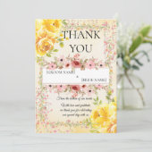 Romantic Pastel Wedding Stationery Dankeskarte (Stehend Vorderseite)