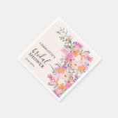 Romantic pastel wild flowers spring bridal shower serviette (Ecke)