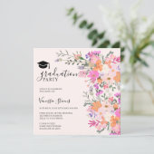 Romantic pastel wildflowers spring graduation einladung (Stehend Vorderseite)