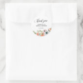 Romantic Peach Floral Bridal Shower Runder Aufkleber (Tasche)