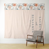 Romantic Peach Floral Wandteppich (Beispiel (Horizontal))