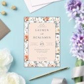 Romantic Peach Floral Wedding Invitation Acryleinladungen (In Situ (Hochzeit))