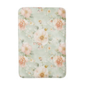 Romantic Peach Mint Pretty Roses Floral Badematte (Vorderseite Vertikal)