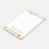 Romantic Peach Mint Pretty Roses Floral Post-it Klebezettel (angewinkelt)