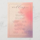 Romantic Peach Wedding Ceremony Schedule Programm (Rückseite)