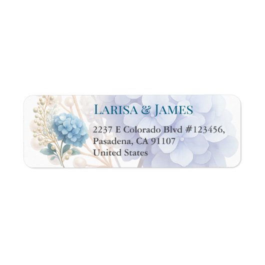 Romantic Pearl Hydrangea Blue Waterercolor Wedding (Vorne)