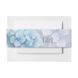 Romantic Pearl Hydrangea Blue Waterercolor Wedding Einladungsbanderole