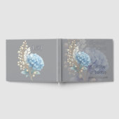 Romantic Pearl Hydrangea Blue Waterercolor Wedding Gästebuch (Voll)