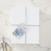 Romantic Pearl Hydrangea Blue Waterercolor Wedding Geschenkanhänger (Mit Garn)