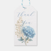 Romantic Pearl Hydrangea Blue Waterercolor Wedding Geschenkanhänger (Rückseite)