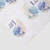 Romantic Pearl Hydrangea Blue Waterercolor Wedding Seidenpapier (Ausschnitt)