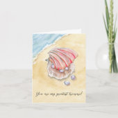 Romantic Pearls in Clam Valentines Day Karte (Vorderseite)