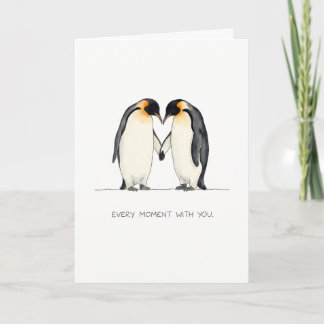 Romantic Penguin Couple Greeting Card Karte