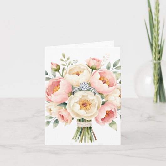 Romantic Peony Bouquet with Diamond Ring (Vorderseite)