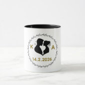 Romantic Personalized Couple Mug with Initials & W Tasse (Zentrum)