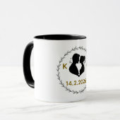 Romantic Personalized Couple Mug with Initials & W Tasse (Vorderseite Links)