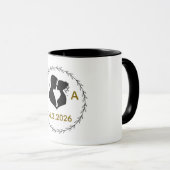 Romantic Personalized Couple Mug with Initials & W Tasse (VorderseiteRechts)