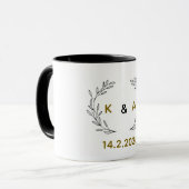 Romantic Personalized Couple Mug with Tree Branch, Tasse (Vorderseite Links)