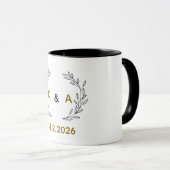 Romantic Personalized Couple Mug with Tree Branch, Tasse (VorderseiteRechts)