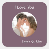 Romantic Personalized Couple Photo & Names Sticker (Vorderseite)